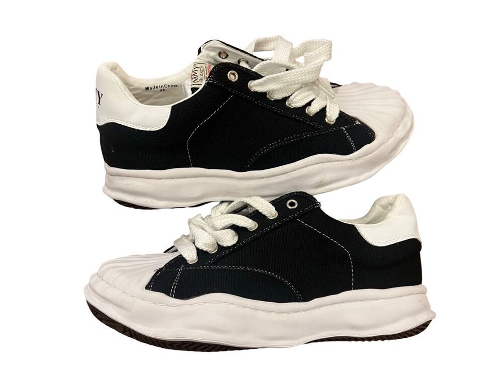 Maison Mihara Yasuhiro MMY Blakey Low Sneakers Black White Canvas Size 45